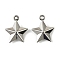 304 Stainless Steel Charms. Star Charm, Anti-Tarnish, Stainless Steel Color, 15x12.5x4mm, Hole: 1mm