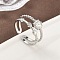 304 Stainless Steel Open Cuff Rings for Women, Sun, Stainless Steel Color, 10mm, Adjustable