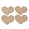 100Pcs Heart Shaped Kraft Paper Blank Price Tags, Jewelry Hang Tags, Tan, 3.8x4.55x0.05cm, Hole: 3mm