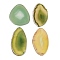 Natural Agate Slices Big Pendants, Dyed, Green Yellow, 50~110x27~60x5~10mm, Hole: 2mm, about 20~40pcs/kg