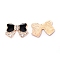 Alloy Cabochons, with Rhinestone and Enamel, Bowknot, Light Gold, 17.5x26x3mm