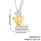 Brass Micro Pave Clear Cubic Zirconia Bee Initial Pendant Necklaces, Platinum & Golden, Letter L, 15.75 inch(40cm), pendant: 29x23mm