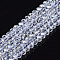 Electroplate Glass Beads Strands, Pearl Luster Plated, Faceted, Rondelle, Clear, 10x8mm, Hole: 1mm, about 60~61pcs/strand, 46~48cm