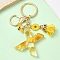 Resin & Alloy Enamel Keychain, with Alloy Clasp and Iron Rings, Letter X, 6cm, Pendant: 20~45mm
