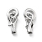 Brass Fold Over Clasps, Hook, Real Platinum Plated, 15.5x7.5x4.5mm