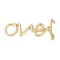 Brass Toggle Clasps, Letter, Real 18K Gold Plated, Bar: 13.5x4x3.5mm, Hole: 1.2mm, Letter: 8.5x26x1.5mm, Hole: 1.2mm