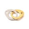 304 Stainless Steel Linking Rings, Teardrop, Golden & Stainless Steel Color, 37.5mm, Hole: 2.8mm