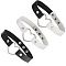 3Pcs 3 Styles Adjustable Gothic Two Tone PU Leather Alloy Heart Choker Necklaces for Women, Platinum, Mixed Color, 16.42 inch(41.7cm), 18mm, 1pc/style