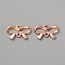 Alloy Connector Charms, Bowknot Links, Rose Gold, 21.5x14.5x2.5mm, Hole: 1.6mm