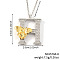Brass Micro Pave Clear Cubic Zirconia Bee Initial Pendant Necklaces, Platinum & Golden, Letter H, 15.75 inch(40cm), pendant: 29x26mm