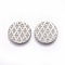Non-Tarnish 304 Stainless Steel Charms, Textured, Flat Round with Grid Pattern, Stainless Steel Color, 15x1mm, Hole: 1.2mm