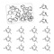15Sets Brass Spring Ring Clasps, Platinum, 13mm, Hole: 3mm
