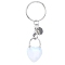 Opalite Keychain, with Brass Finding, Heart, 7.4cm