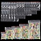 300Pcs 5 Styles Plastic Zip Lock Bags, Resealable Small Jewelry Storage Bags Self Seal Bags, Top Seal, Rectangle, Clear, 6~15x4~10mm, 60pcs/style