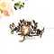 Alloy Rhinestone Claw Hair Clips, Hair Accessories for Women & Girls, Owl, Light Colorado Topaz, 55x68mm