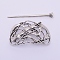 Tibetan Style Alloy Hair Forks, Trinity Knot/Triquetra, Irish, Antique Silver, 41x68x15mm