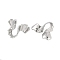 304 Stainless Steel Stud Earrings for Women, Stainless Steel Color, 31x25mm