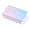 Best Wish Cardboard Pendant Necklace & Ring Boxes, with Black Sponge, for Jewelry Gift Packaging, Square, Pink, 8x5x2.65cm
