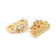 Brass Micro Pave Clear Cubic Zirconia Slide Charms KK-P239-16G-2