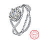Moda 925 esterlina anillos de plata RJEW-BB18878-6-8