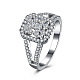 Moda rectángulo 925 collar de plata anillos de dedo de circonio cúbico RJEW-BB16653-6-1
