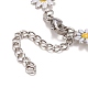 Enamel Daisy Link Chain Necklace NJEW-P220-01P-01-4