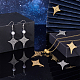 UNICRAFTALE 16Pcs 2 Style Stainless Steel Pendants Textured Star Pendant Charms Hole 1.2m Metal Hypoallergenic Star Charms for Bracelet Neckless Jewelry Making Golden Stainless Steel Color STAS-UN0038-32-4