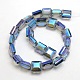 Electroplate Crystal Glass Square Beads Strands EGLA-F064B-06-2