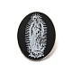 Ovale Brosche aus Legierung mit Jungfrau Maria für Rucksackkleidung JEWB-G020-05P-1