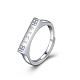 調節可能な真鍮のラインストーンのカップルの指輪  1314  銀  クリスタル RJEW-BB48863-B-1