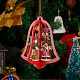 6セット6スタイルのクリスマスツリー＆スター＆ベル木製オーナメント  クリスマスツリー吊り飾り  クリスマスパーティーギフトの家の装飾のため  ミックスカラー  1セット/スタイル DIY-SZ0003-39-3