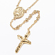 Collana rosario con croce crocifisso NJEW-L450-10G-3