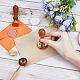 CRASPIRE 2 Styles Blank Wax Seal Stamp Set Vintage Removable Brass Head Wood Handle Sealing Wax Stamp Oval Round Without Engraving Logo for Wedding Invitations Envelopes Gift Packing KK-CP0001-03A-3