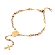 Bracelets de perles de chapelet avec croix X-BJEW-E282-02G-1