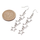 Boucles d'oreilles pendantes en alliage creux étoile pour femmes EJEW-JE05628-3