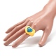 Anillo de dedo de corazón de resina 3d RJEW-JR00538-04-3