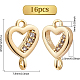 BENECREAT 16pcs Cubic Zirconia Heart Shape Charms ZIRC-BC0001-07-2