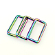 亜鉛合金長方形バックルリング  ウェビングベルトバックル  ラゲッジベルトクラフトDIYアクセサリー用  虹色  24x4.8mm PURS-PW0001-403-1