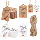 GLOBLELAND 200pcs 2Color Thank You Gift Tags Paper Gift Tags Labels with 2m Jute Cord for Business Envelope Seals Wedding Anniversary Party Giveaways Christmas New Year SCRA-GL0001-03-1