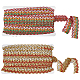 Superfindings 2 cartes 2 couleurs ruban de dentelle tressée en polyester de noël OCOR-FH0001-22-1