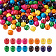 240Pcs 8 Color Craftdady Dyed Natural Maple Wood Beads WOOD-CD0001-06B-LF-1
