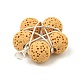 5 pièces 5 couleurs pendentifs en perles teints en pierre de lave naturelle PALLOY-TA00086-4