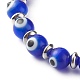 Bracelets extensibles perlés faits à la main au chalumeau mauvais œil BJEW-JB06466-01-3