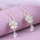 Серьги-подвески из цинкового сплава с кристаллами и стразами FS-WGC114E-01-3