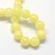 Chapelets de perles de pierres en jade jaune teinte G-R271-4mm-Y06-1