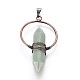 Natural & Synthetic Mixed Stone Wire Wrapped Pointed Big Pendants G-L520-I-R-NF-3