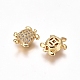 Brass Micro Pave Clear Cubic Zirconia Beads ZIRC-I038-25G-2