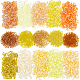 Ph pandahall 3500 pièces perles de rocaille jaunes perles de clairon torsadées SEED-PH0001-73B-1