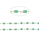 Verre cuboïde à facettes et chaînes de perles rondes CHC-G018-02KCG-2