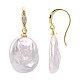 Orecchini pendenti con perle naturali barocche e zirconi PEAR-N020-15B-3